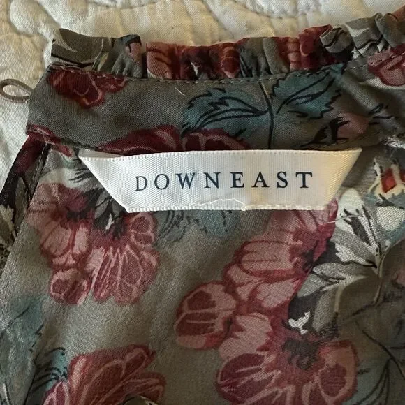 Dark Floral Victorian Top Small Whimsigoth Regency Blouse Career Dark Floral - Picture 5 of 9